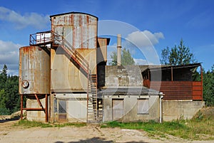 Old abandoned defaulted industrial building