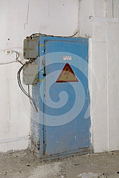 The old abandoned electric distributing board