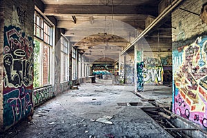 Old abandoned factory hall