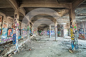 Old abandoned factory hall