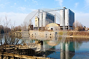 Old abandoned factory,industrial archeology.Italy