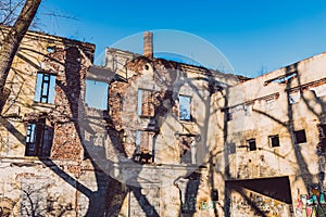 Old abandoned factory, ruins