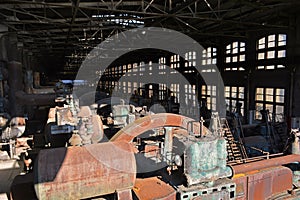 Old Abandoned Factory Rusting Generators