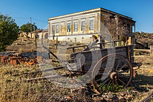 Old abandoned farm house in Brazil with cart load