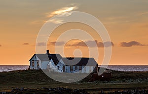 Old Abandoned Farm In Sunset