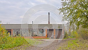 Old abandoned flax factory in the flemish countryside