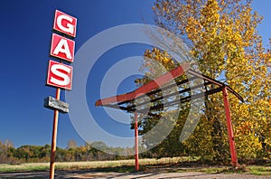 Old Abandoned Gas Station rural Eastern Texas