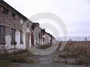 Old abandoned gloomy building unnecessary construction