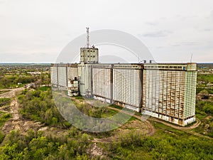 old abandoned Grain elevator. building of industrial complex