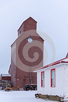 Old abandoned grain elevator, Rowley