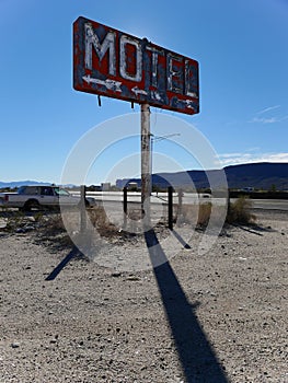 Old abandoned highway motel sign