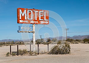 Old abandoned highway motel sign