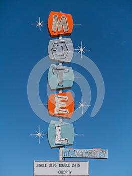 Old abandoned highway motel sign