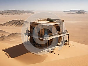 old abandoned house in the desert