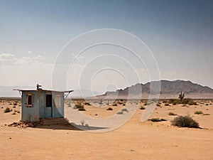 old abandoned house in the desert