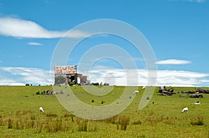 Old abandoned house on farmland