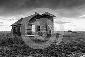 Old Abandoned House in New Mexico, Black and White