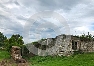 Old abandoned house in serbian village. Southeast of Serbia. photo