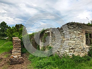 Old abandoned house in serbian village. Southeast of Serbia. photo