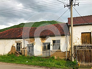 Old abandoned house in serbian village. Southeast of Serbia. photo