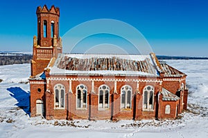 Old abandoned Lutheran church Walter in winter