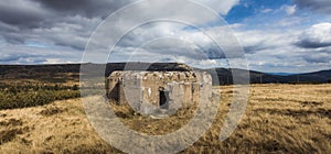 Old abandoned military bunker from World War II.