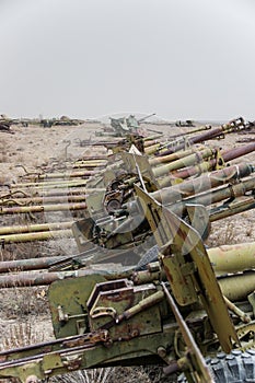 Old military vehicles, tanks and guns in Afghanistan photo