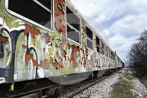 Old and abandoned passenger train