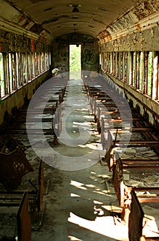 Old abandoned passenger train car