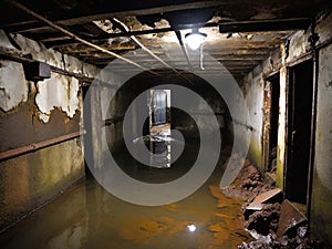 old abandoned place with a large window
