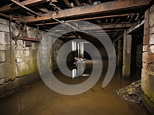 old abandoned place with a large window