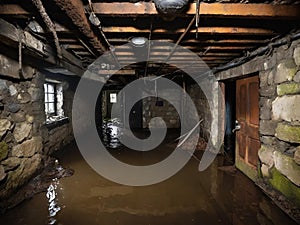 old abandoned place with a large window