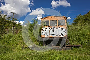 Old abandoned railroad car