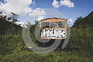 Old abandoned railroad car