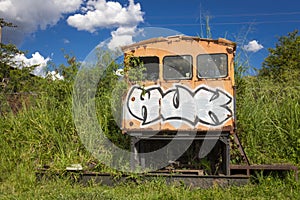 Old abandoned railroad car