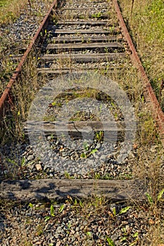 Old rusty railway tracks.