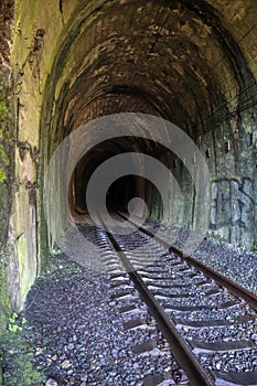 old abandoned railway tunnel in the middle of nowhere