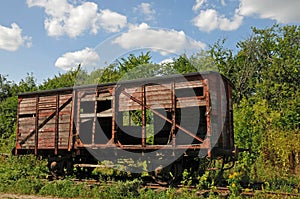 Old abandoned railway wagon