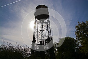 Old abandoned railway water tank in Szeged