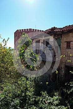 Old abandoned ruined house inside the alanya fortress in Turkey