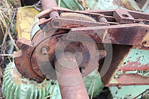 Old abandoned rusty machine tool