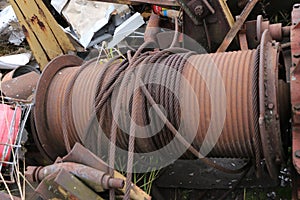 Old abandoned rusty machine tool