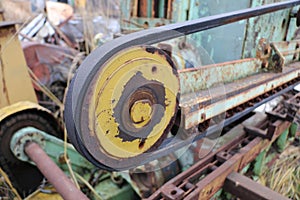 Old abandoned rusty machine tool