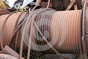 Old abandoned rusty machine tool