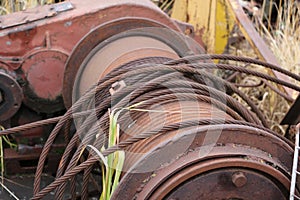 Old abandoned rusty machine tool