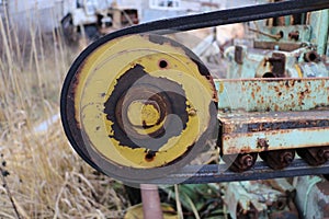 Old abandoned rusty machine tool