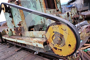 Old abandoned rusty machine tool