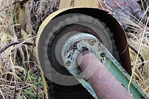 Old abandoned rusty machine tool