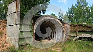 Old abandoned soviet bunker. Lost military base