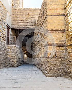 Old abandoned stone bricks passage surrounding Sultan Qalawun Complex, Cairo, Egypt